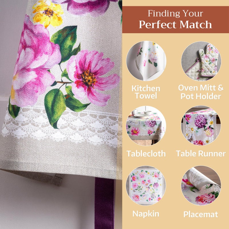 Maison d' Hermine Apron for women with Pocket 100% Cotton 27.50"x31.50" 1 Piece Adjustable Neck Strap & long ties Apron Men, Chef, Wedding, Cooking, Gardening, Server Spring/Summer (Pivoine) - Image 5